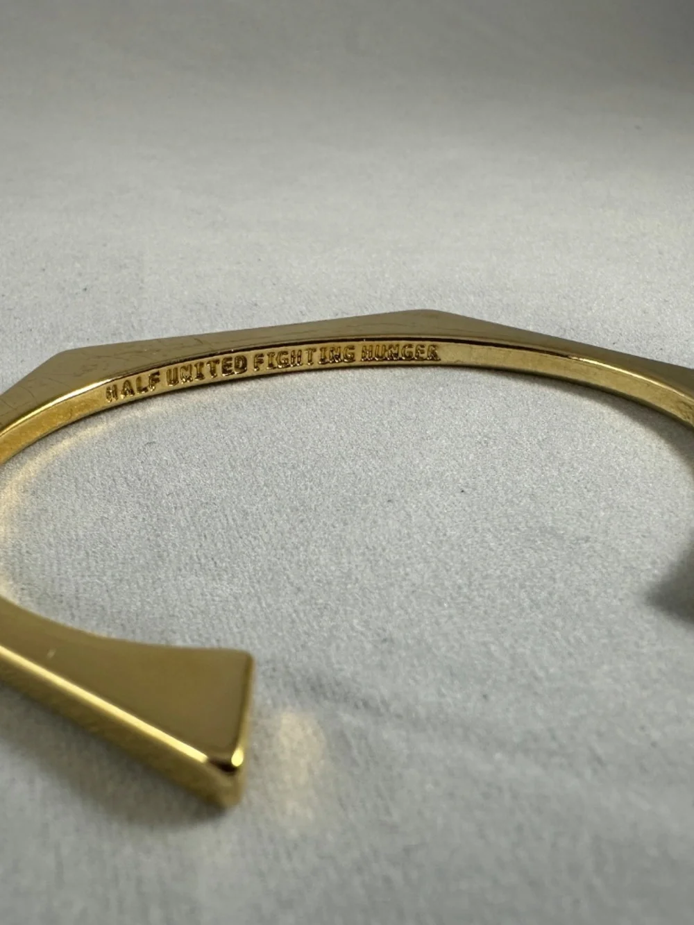 HALF UNITED Gold Geometric Hexagon Open Cuff Bangle Bracelet